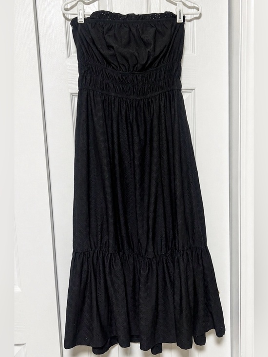 towne Dresses & Skirts - Towne NWT Black Strapless Eyelet Midi Dress Size Small